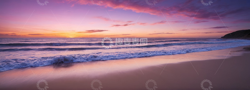 高清大图下载【趣麦麦图】海滩日落时分美丽海景