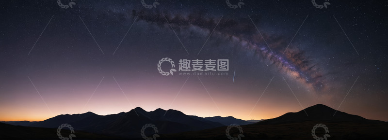高清大图下载【趣麦麦图】山间星空夜景