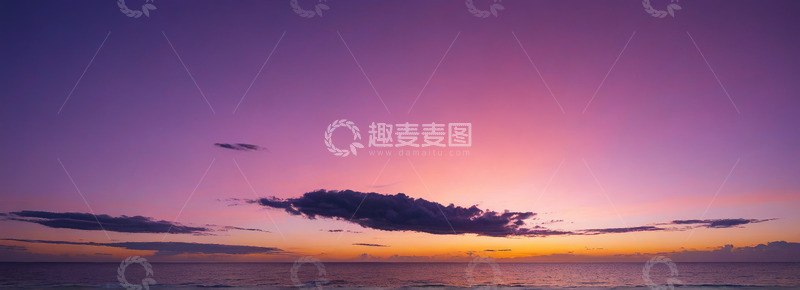 高清大图下载【趣麦麦图】海上日落天空云彩景象