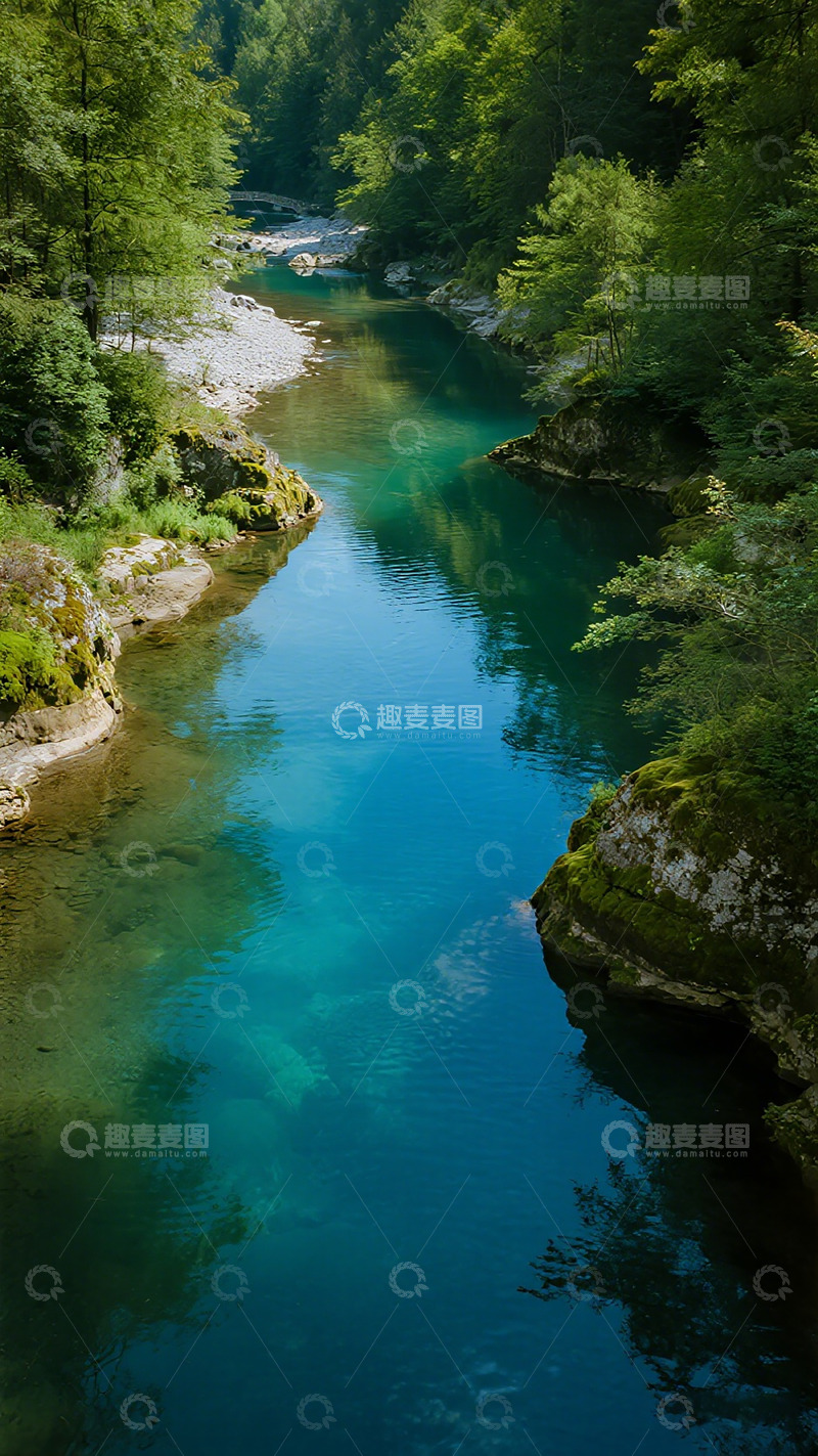 高清大图下载【趣麦麦图】森林河景自然风光摄影