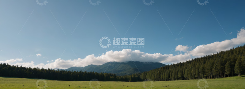 高清大图下载【趣麦麦图】草原山林蓝天自然风光