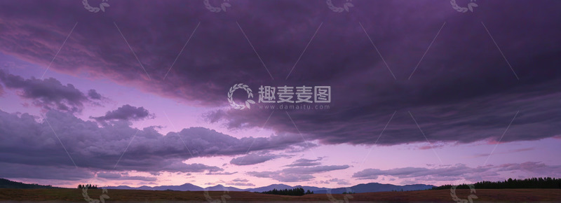 高清大图下载【趣麦麦图】紫色天空下的自然风光
