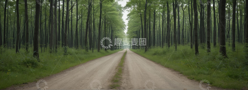高清大图下载【趣麦麦图】林间道路自然风光