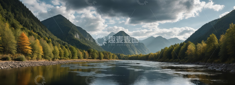 高清大图下载【趣麦麦图】山水相依自然风景