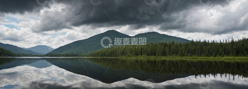 高清大图下载【趣麦麦图】山林湖泊自然风光全景