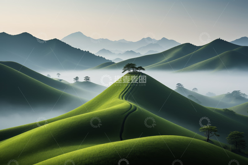 高清大图下载【趣麦麦图】绿色山丘自然风光