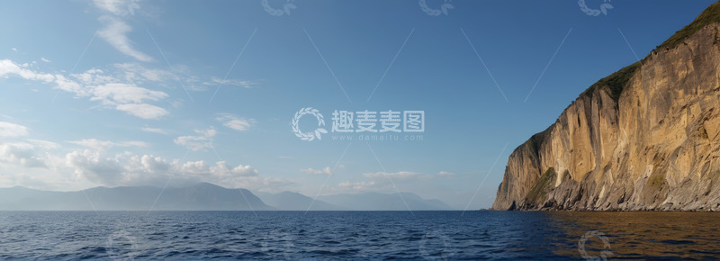 高清大图下载【趣麦麦图】海边悬崖与辽阔海洋风景