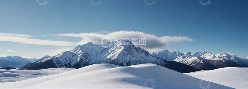 高清大图下载【趣麦麦图】雪山全景自然风光
