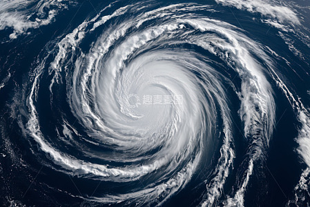 高空俯瞰海洋飓风全景