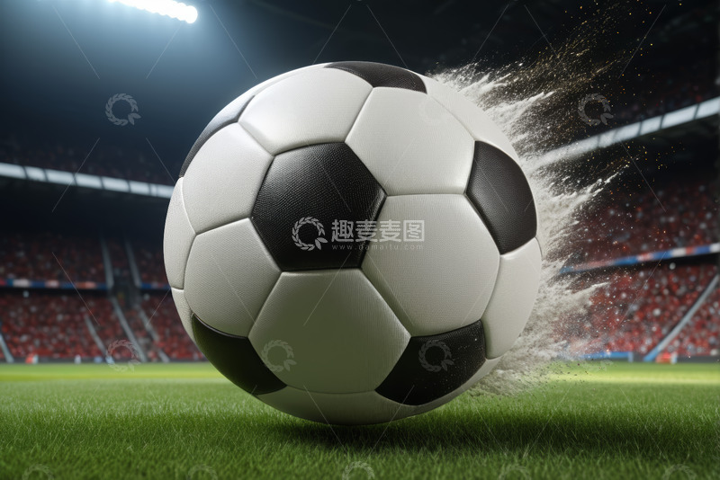 高清大图下载【趣麦麦图】体育场中的足球特写