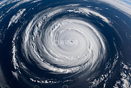 地球高空视角飓风景观