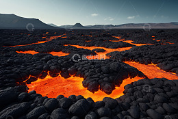 火山熔岩自然景观