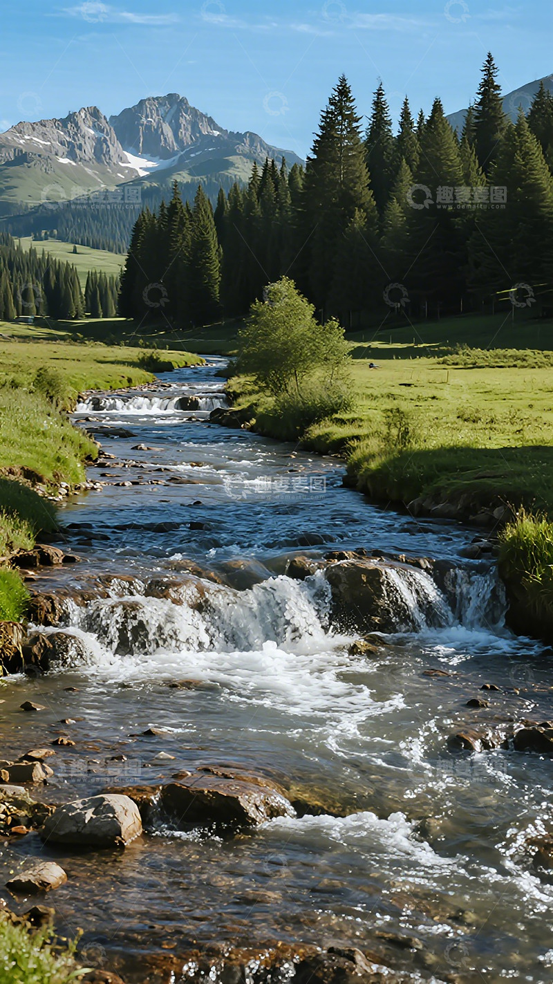 高清大图下载【趣麦麦图】山水风光小溪流淌