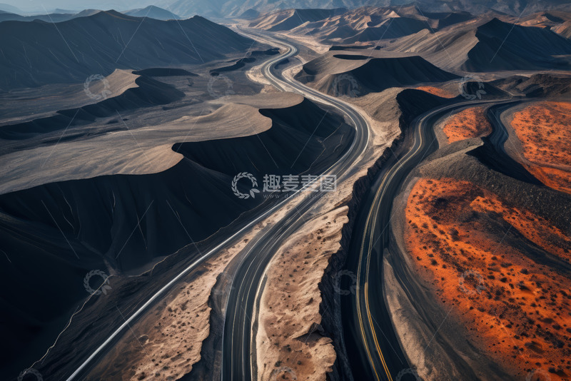 高清大图下载【趣麦麦图】蜿蜒公路穿行于山地间