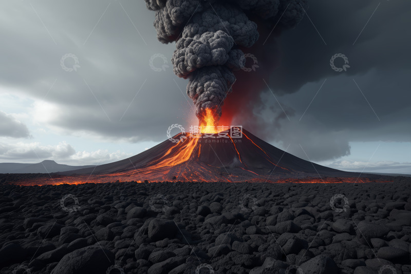 高清大图下载【趣麦麦图】火山喷发壮观景象