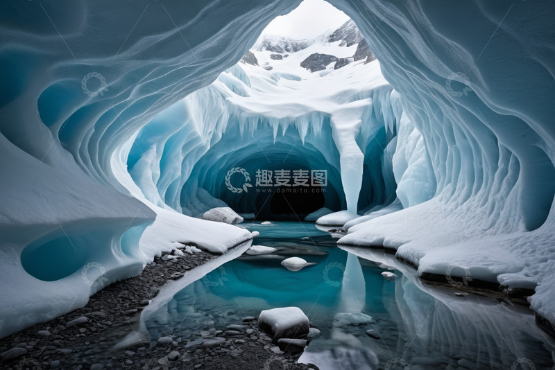 高清大图下载【趣麦麦图】冰洞内的自然景观