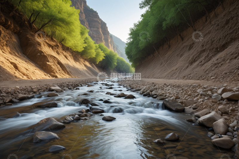 高清大图下载【趣麦麦图】山间河流岩石自然风光