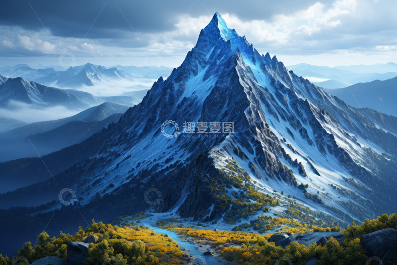 高清大图下载【趣麦麦图】雪山自然风光全景