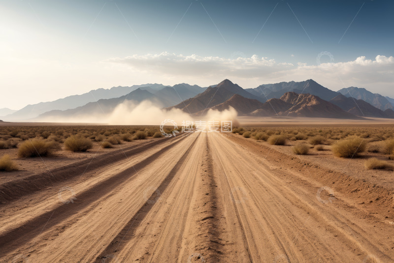 高清大图下载【趣麦麦图】沙漠公路远景自然风光