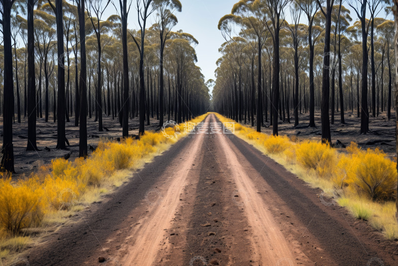 高清大图下载【趣麦麦图】林间土路自然景观
