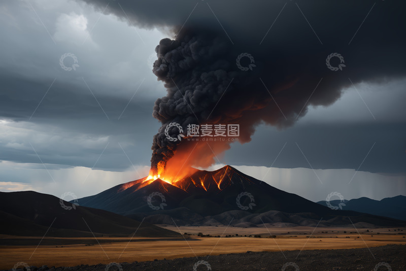 高清大图下载【趣麦麦图】火山喷发自然景观