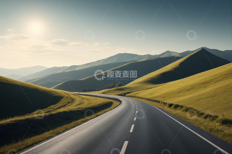 高清大图下载【趣麦麦图】山间公路自然风光