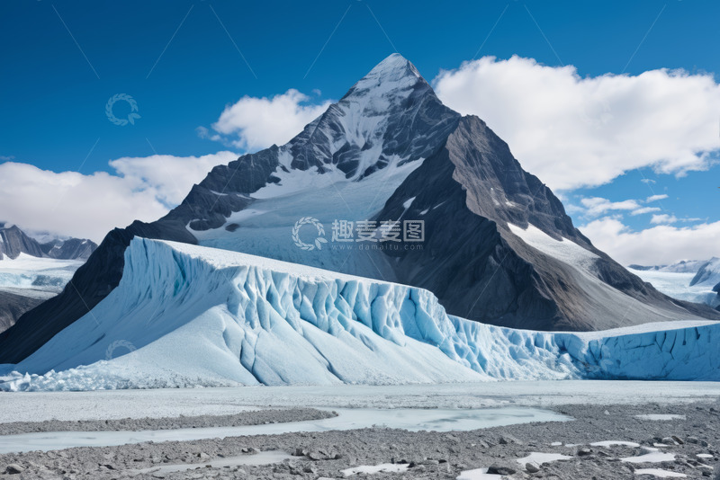 高清大图下载【趣麦麦图】雪山冰川自然风光全景