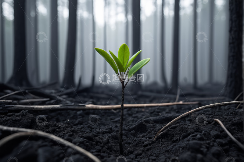 高清大图下载【趣麦麦图】森林中新生的绿色植物