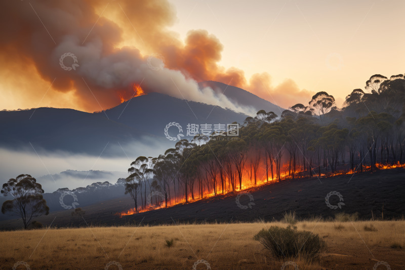 高清大图下载【趣麦麦图】山林火灾场景