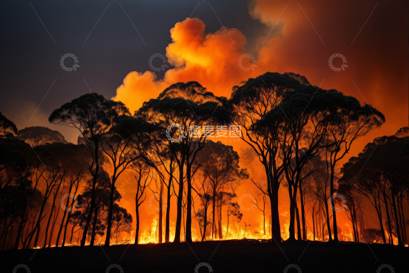 高清大图下载【趣麦麦图】森林大火燃烧景象