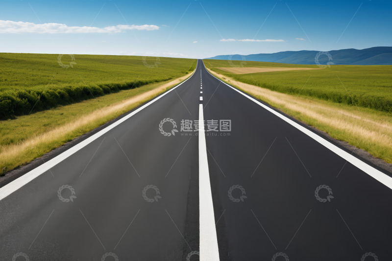 高清大图下载【趣麦麦图】户外开阔道路与田园风光
