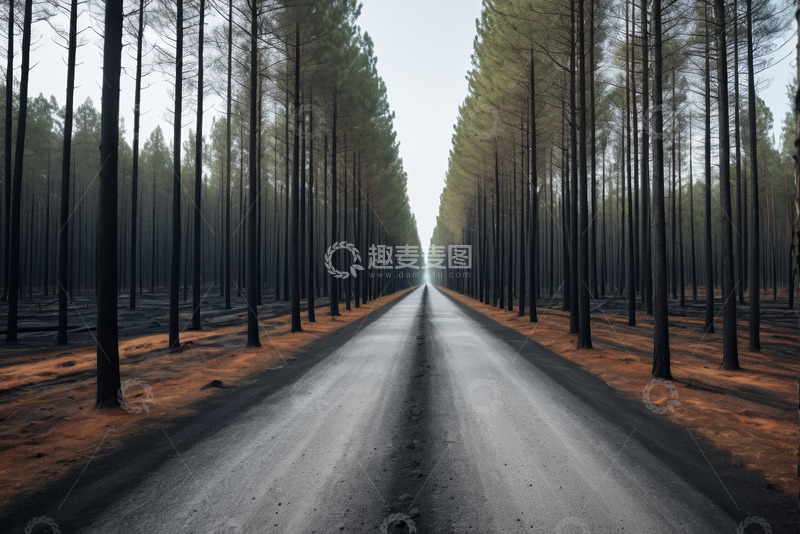 高清大图下载【趣麦麦图】林间道路自然风光