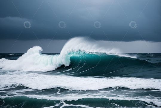 大海汹涌波涛景象