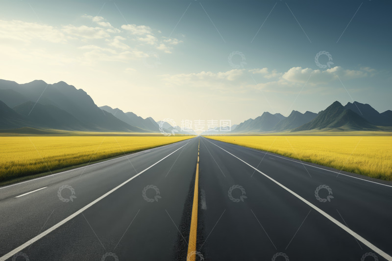 高清大图下载【趣麦麦图】户外公路与田野自然风光