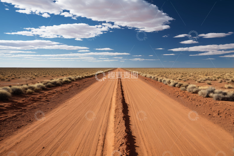 高清大图下载【趣麦麦图】沙漠中延伸的道路景观