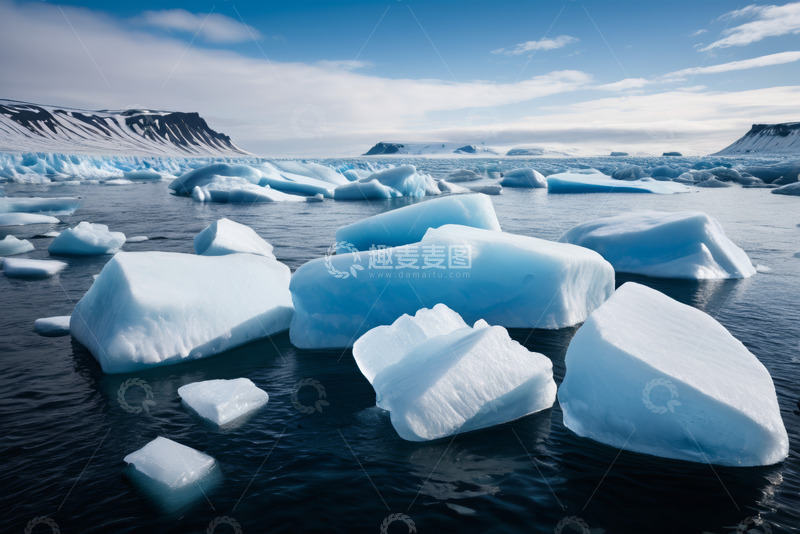 高清大图下载【趣麦麦图】海面上漂浮的冰块景观