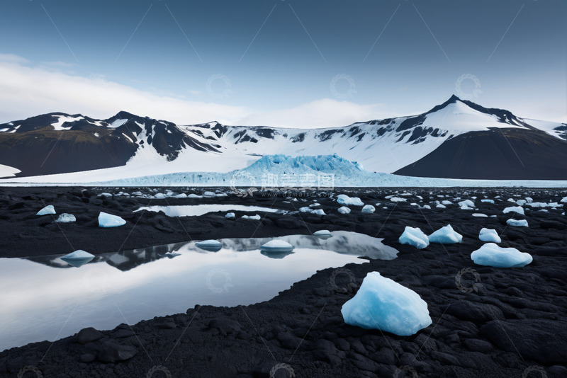 高清大图下载【趣麦麦图】冰川景观与散落冰块景象
