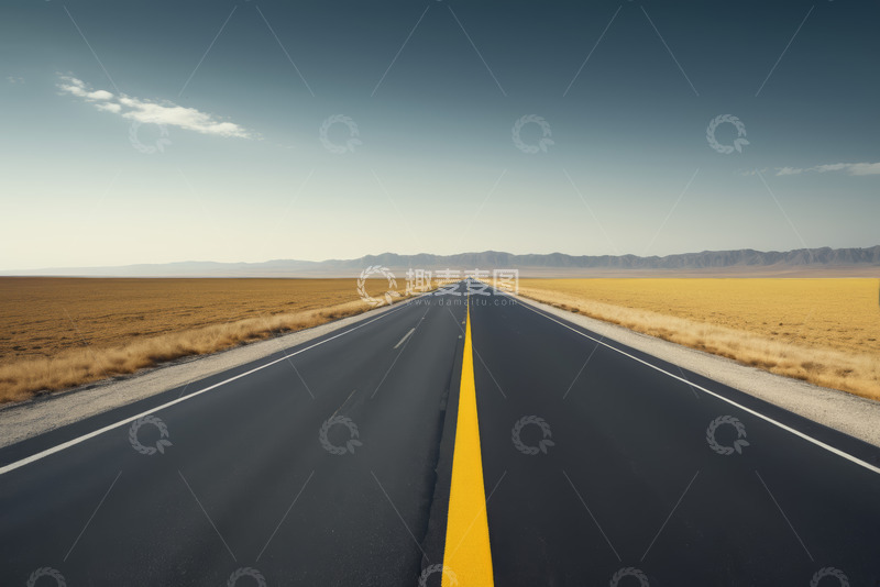 高清大图下载【趣麦麦图】旷野中的高速公路风景