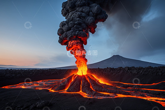 火山喷发壮观景象