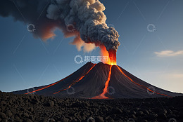 火山喷发自然景象素材