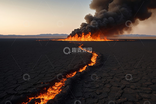 火山熔岩流淌景观