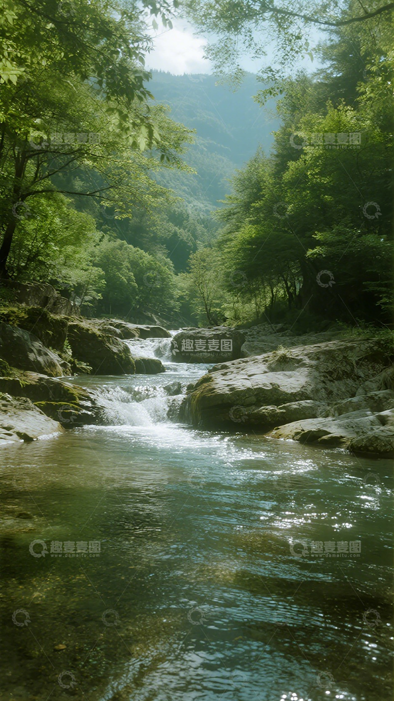 高清大图下载【趣麦麦图】山间溪流自然风光素材