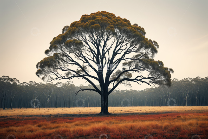高清大图下载【趣麦麦图】旷野中孤独大树自然风光