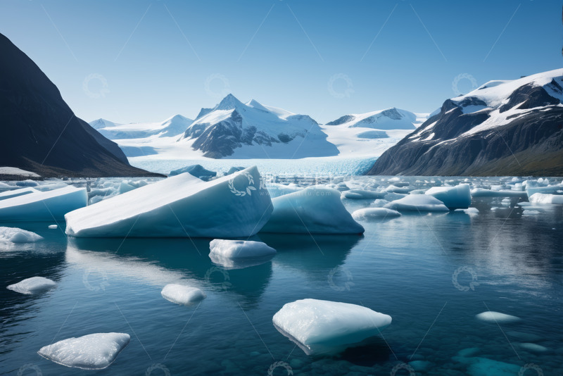 高清大图下载【趣麦麦图】冰川与漂浮冰块自然景观
