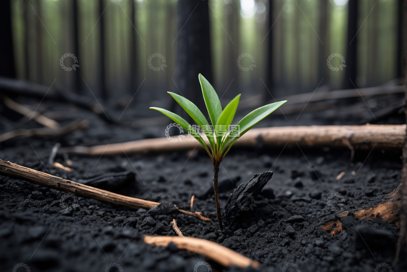 高清大图下载【趣麦麦图】森林中新生的绿色植物