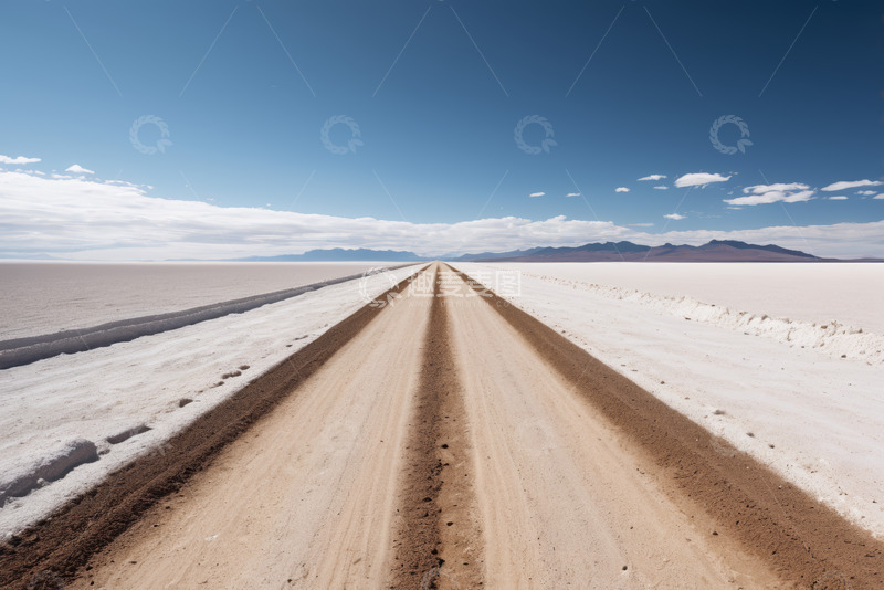 高清大图下载【趣麦麦图】盐漠中的空旷道路