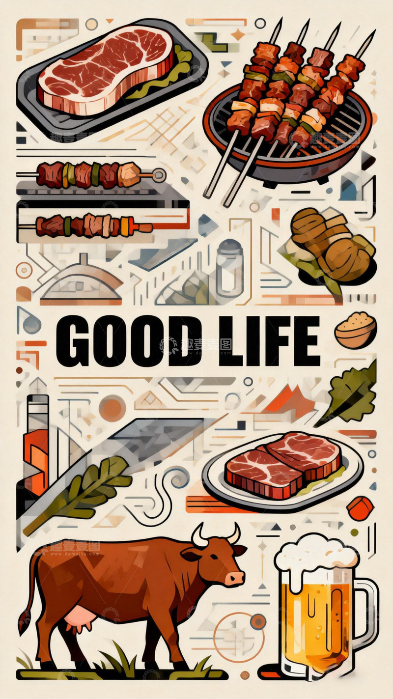 高清大图下载【趣麦麦图】美食生活插画设计
