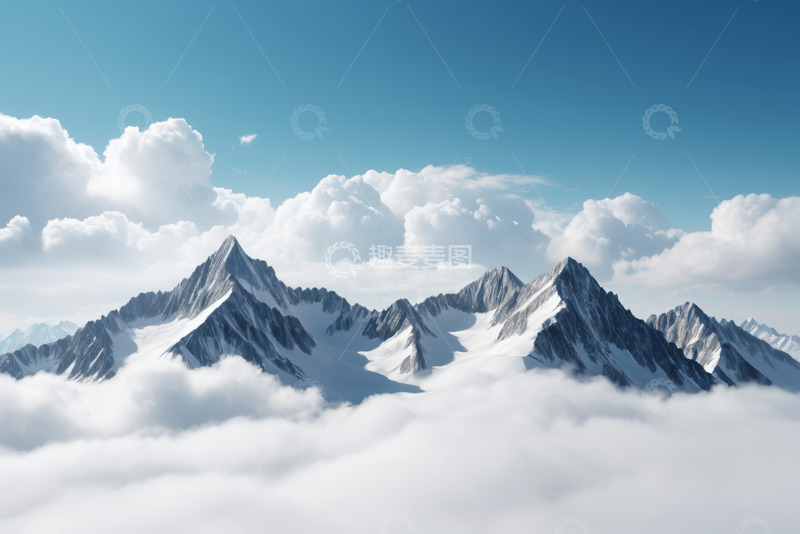 高清大图下载【趣麦麦图】雪山云海自然风光