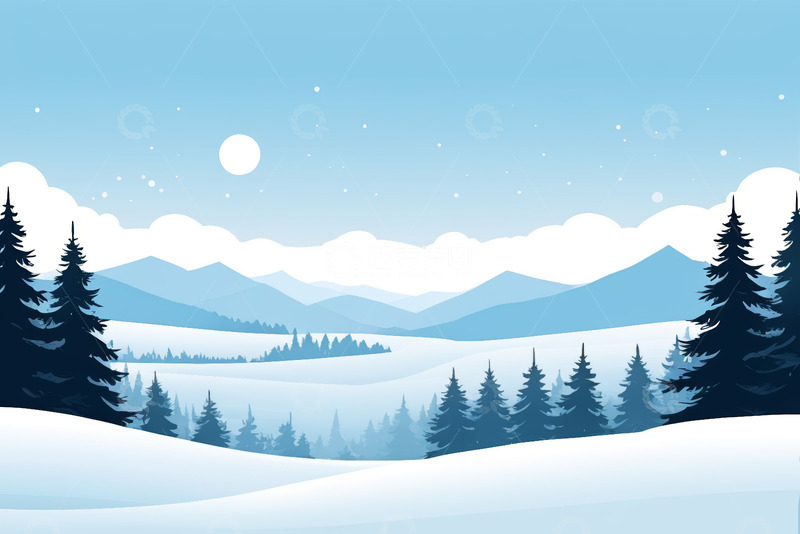 高清大图下载【趣麦麦图】冬季雪景山林自然风光