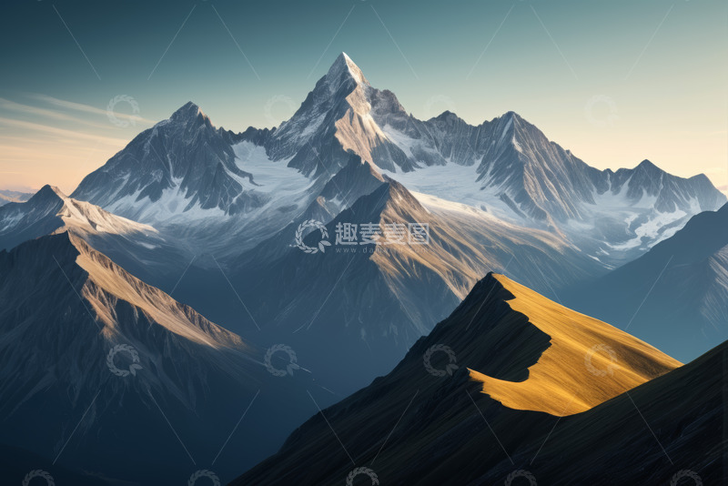 高清大图下载【趣麦麦图】雪山自然风光全景